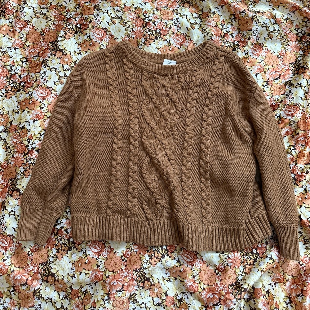 Gap Kids relaxed cable knit sweater, brown, 3t 100% cotton